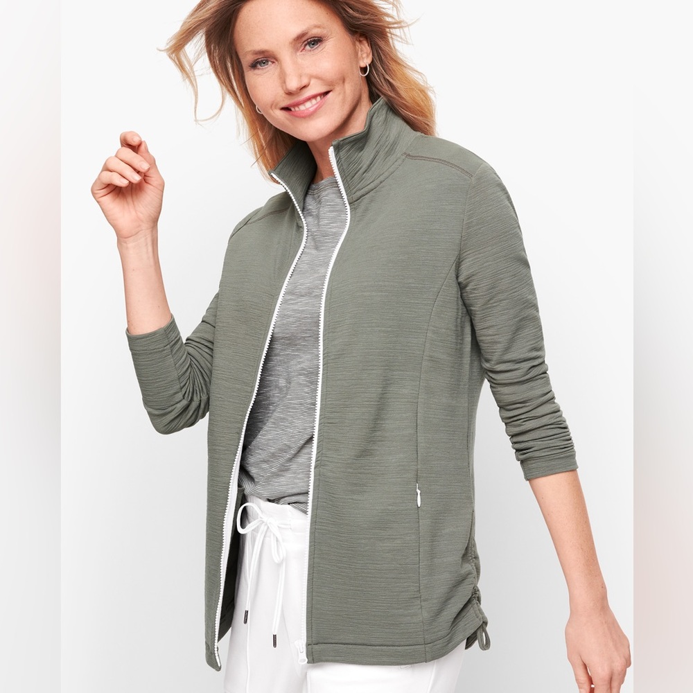 Talbots UPF 50+ Slub Terry Jacket Size Large